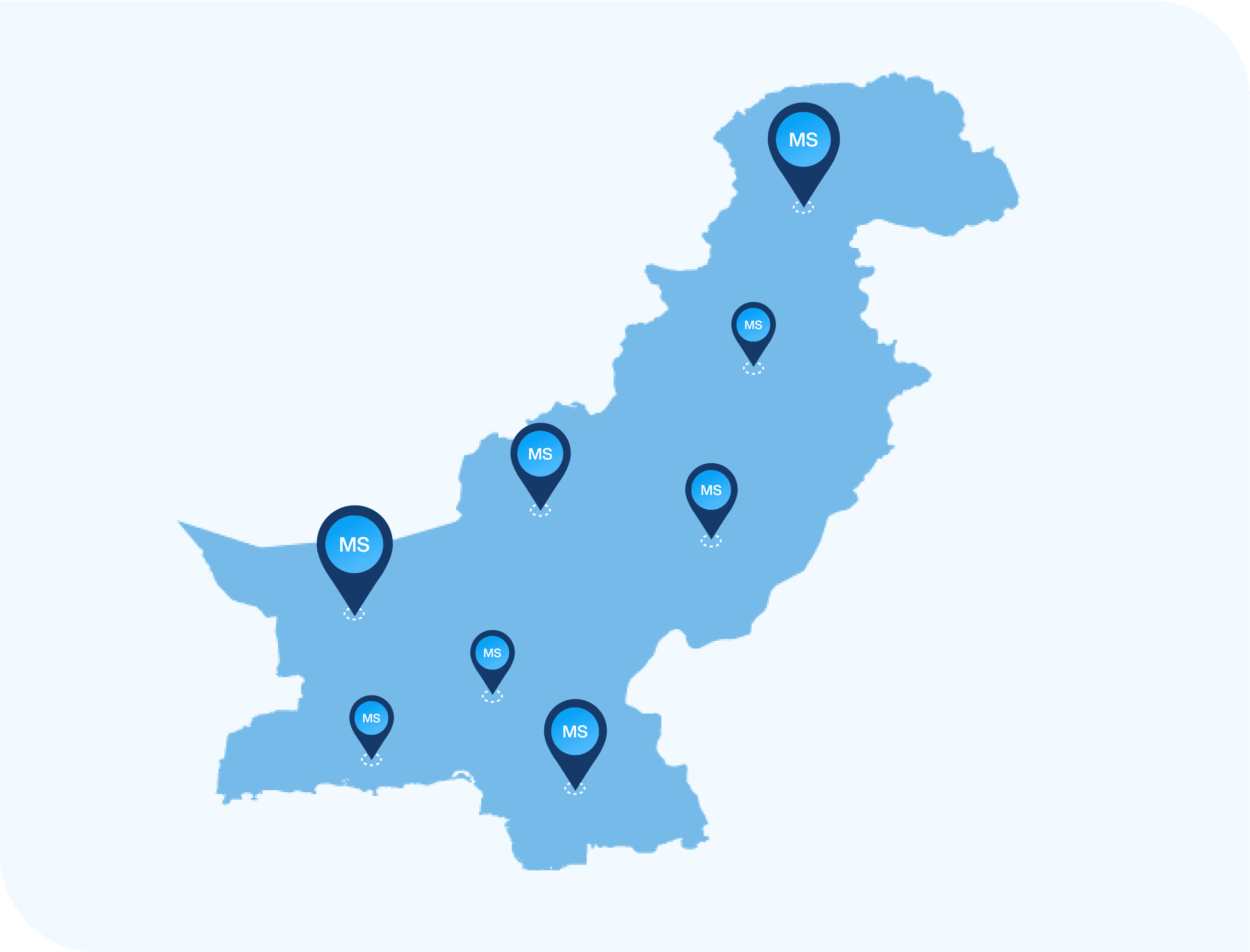 Pakistan Map with Service Locations